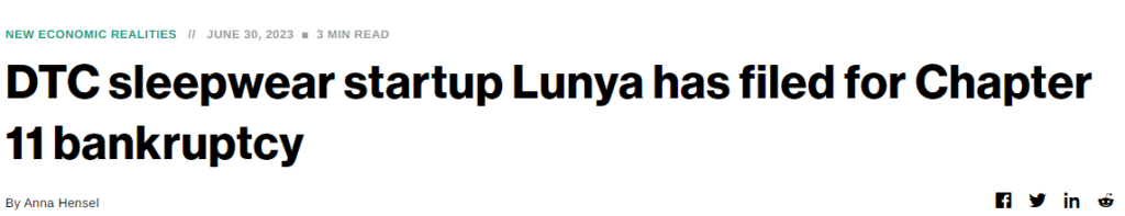 LUNYA HAS FILED FOR A CHAPTER 11 BANKRUPTCY