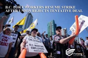 B.C. PORT WORKERS RESUME STRIKE AFTER UNION REJECTS TENTATIVE DEAL